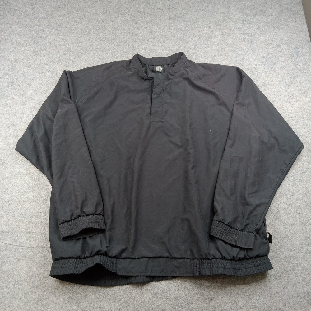 Nike Jacket Mens XL Black Pullover Windbreaker Golf Lined Lightweight